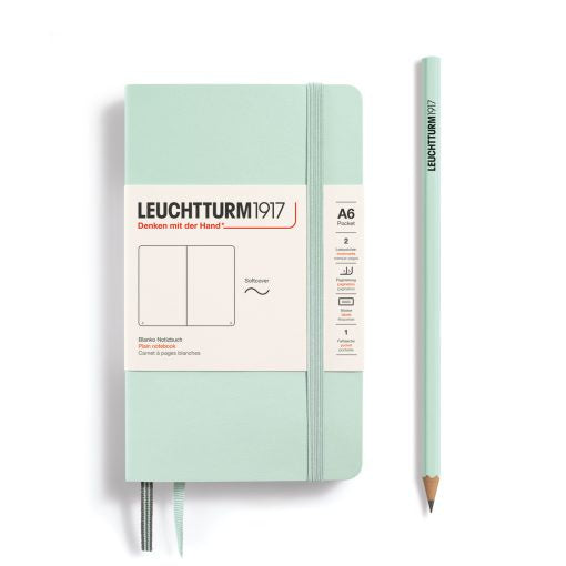 Leuchtturm1917 Notebook Softcover Pocket (A6) Plain Mint Green