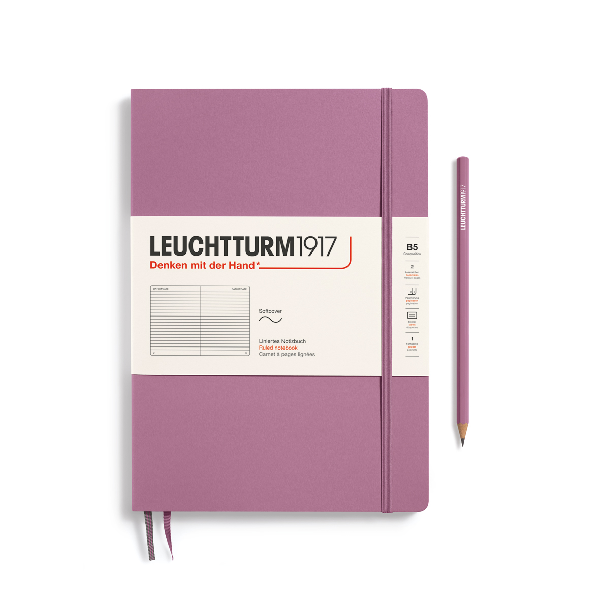 Leuchtturm1917 Notebook Composition (B5) Softcover Ruled Dusty Rose - Pencraft the boutique