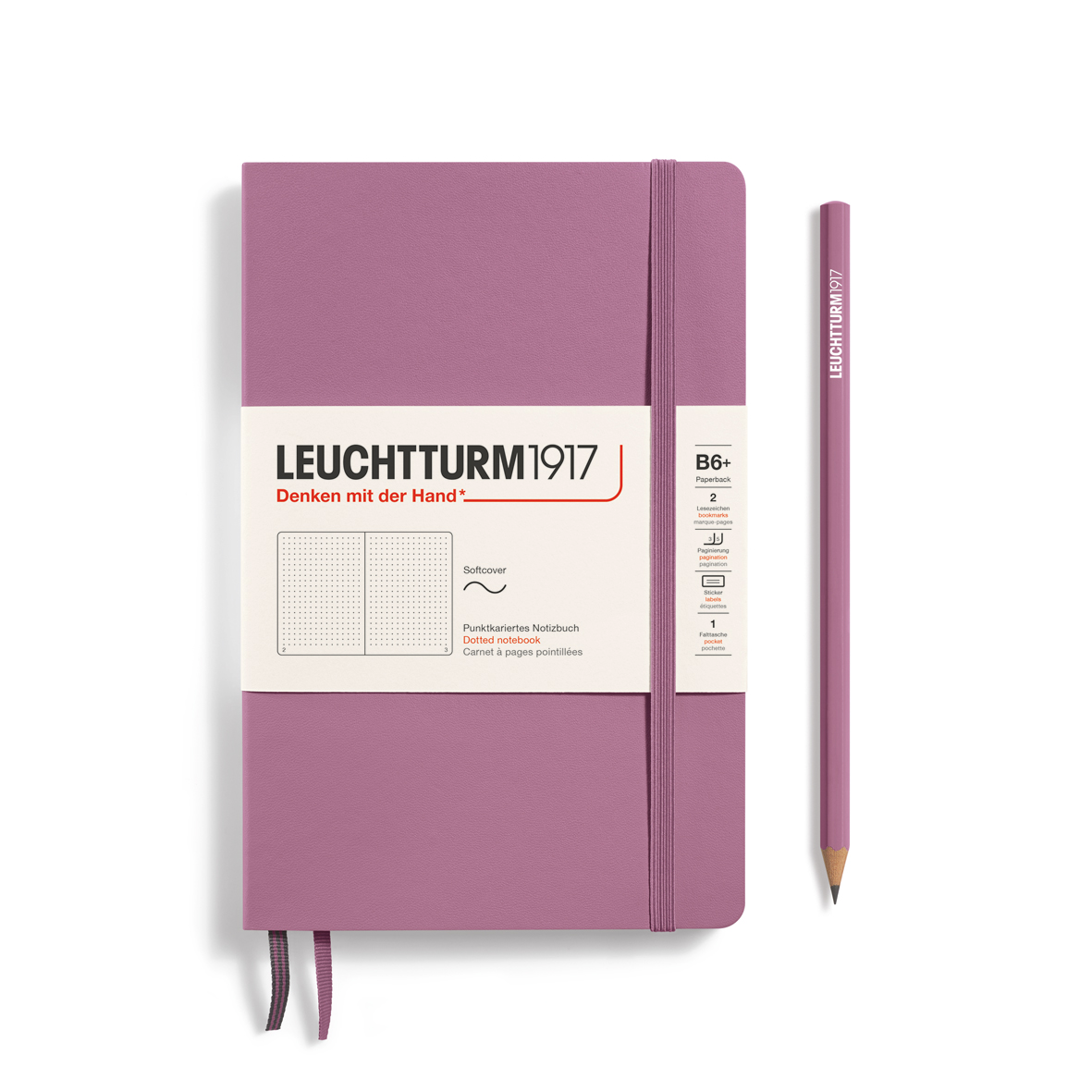 Leuchtturm1917 Notebook Softcover Paperback (B6+) Dotted Dusty Rose