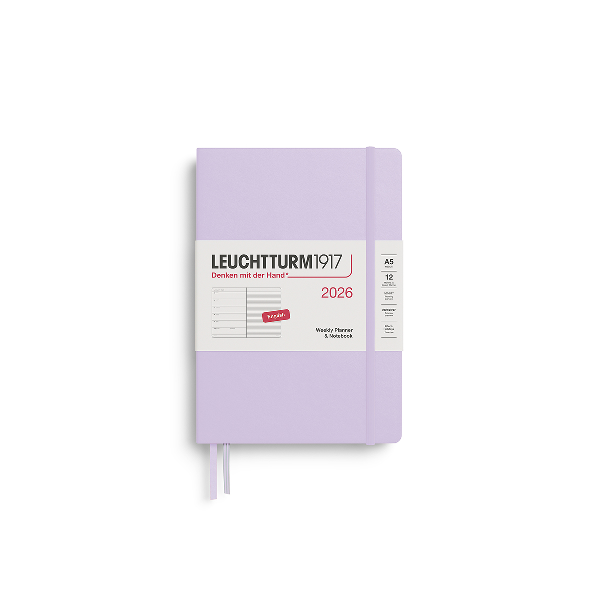 Leuchtturm1917 Weekly Planner & Notebook 2026 Medium A5 Hardcover Lilac - Pencraft the boutique