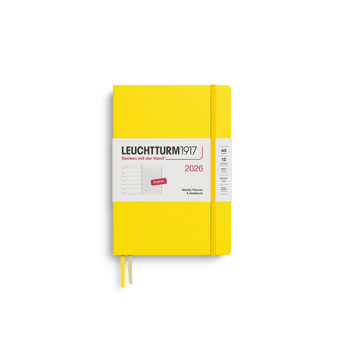 Leuchtturm1917 Weekly Planner & Notebook 2026 Medium A5 Hardcover Lemon - Pencraft the boutique
