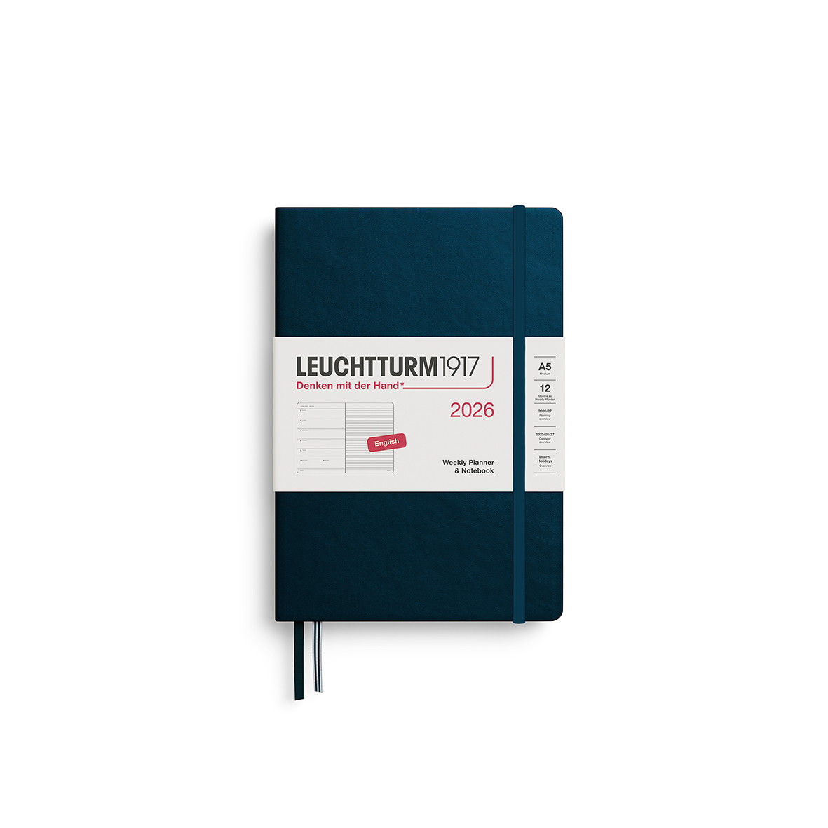 Leuchtturm1917 Weekly Planner & Notebook 2026 Medium A5 Hardcover Deep Sea - Pencraft the boutique