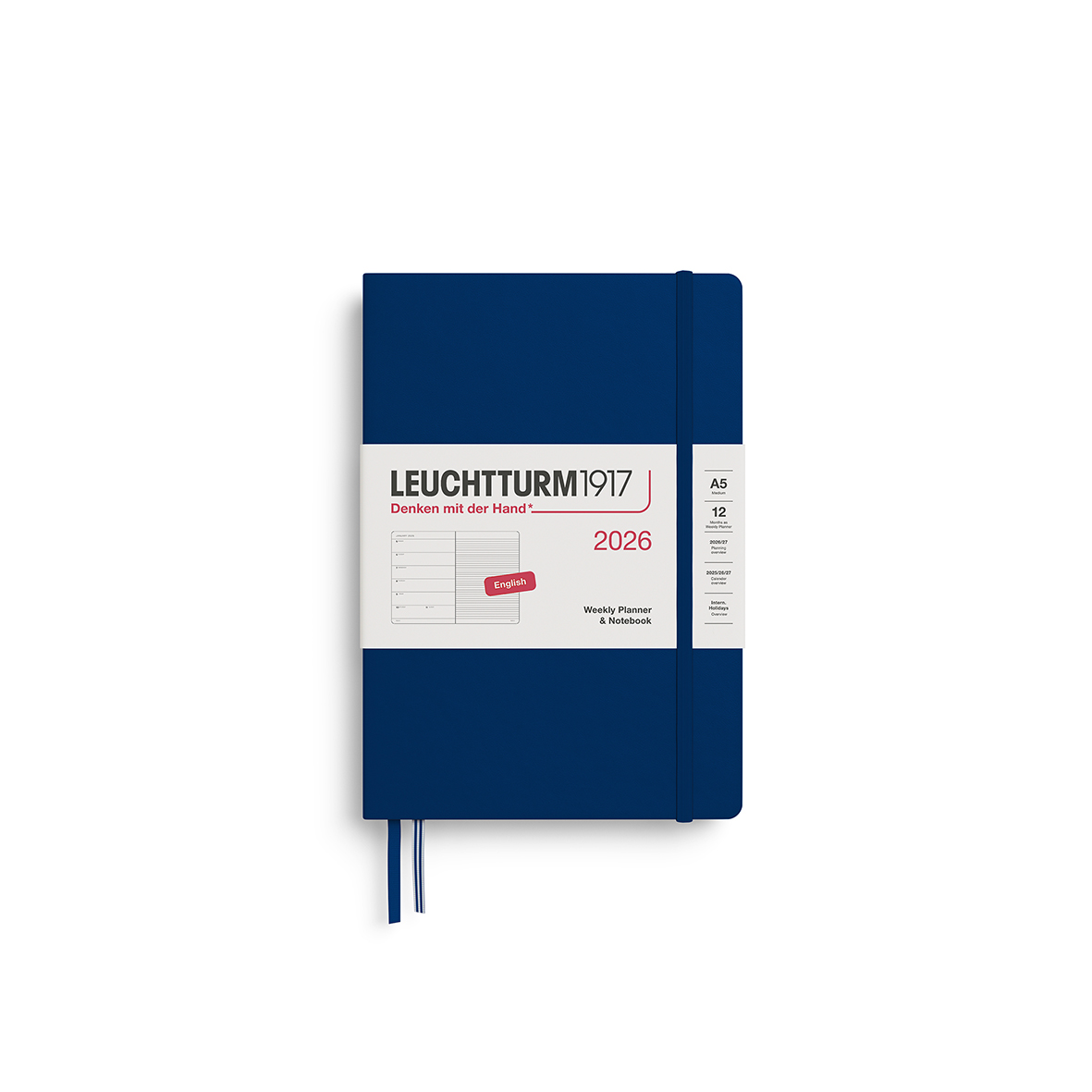 Leuchtturm1917 Weekly Planner & Notebook 2026 Medium A5 Hardcover Navy - Pencraft the boutique