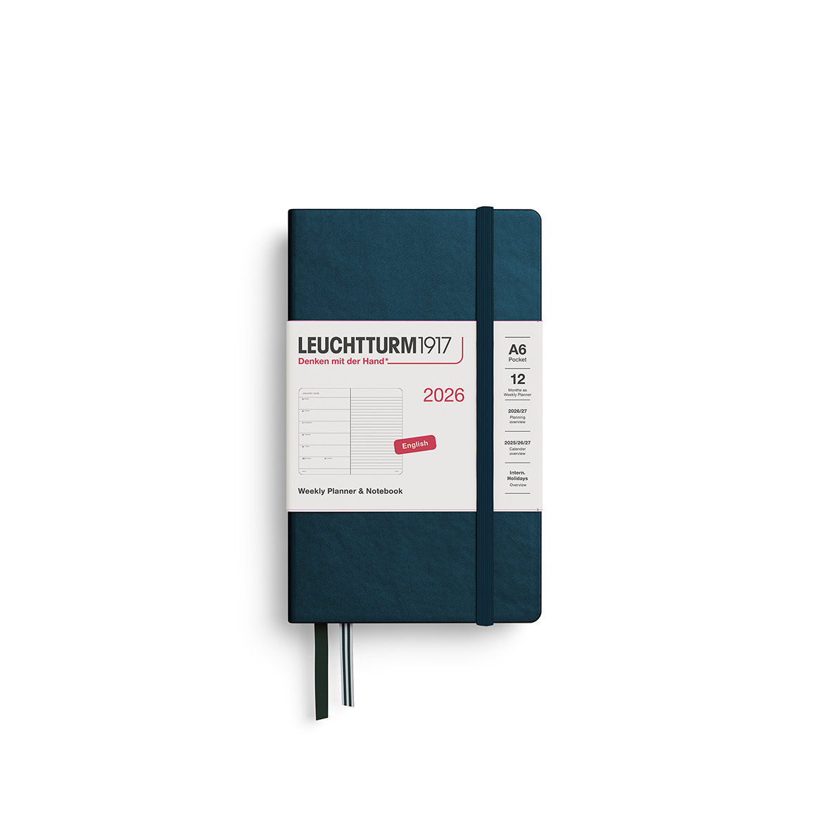 Leuchtturm1917 Weekly Planner & Notebook 2026 Pocket A6 Hardcover Deep Sea - Pencraft the boutique