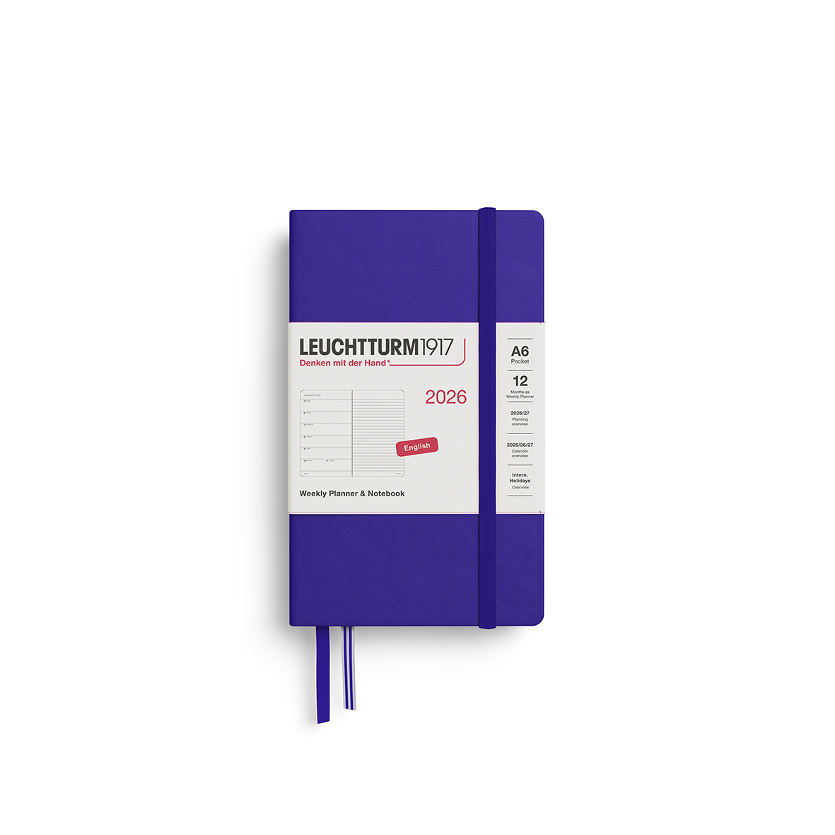 Leuchtturm1917 Weekly Planner & Notebook 2026 Pocket A6 Hardcover Ink - Pencraft the boutique