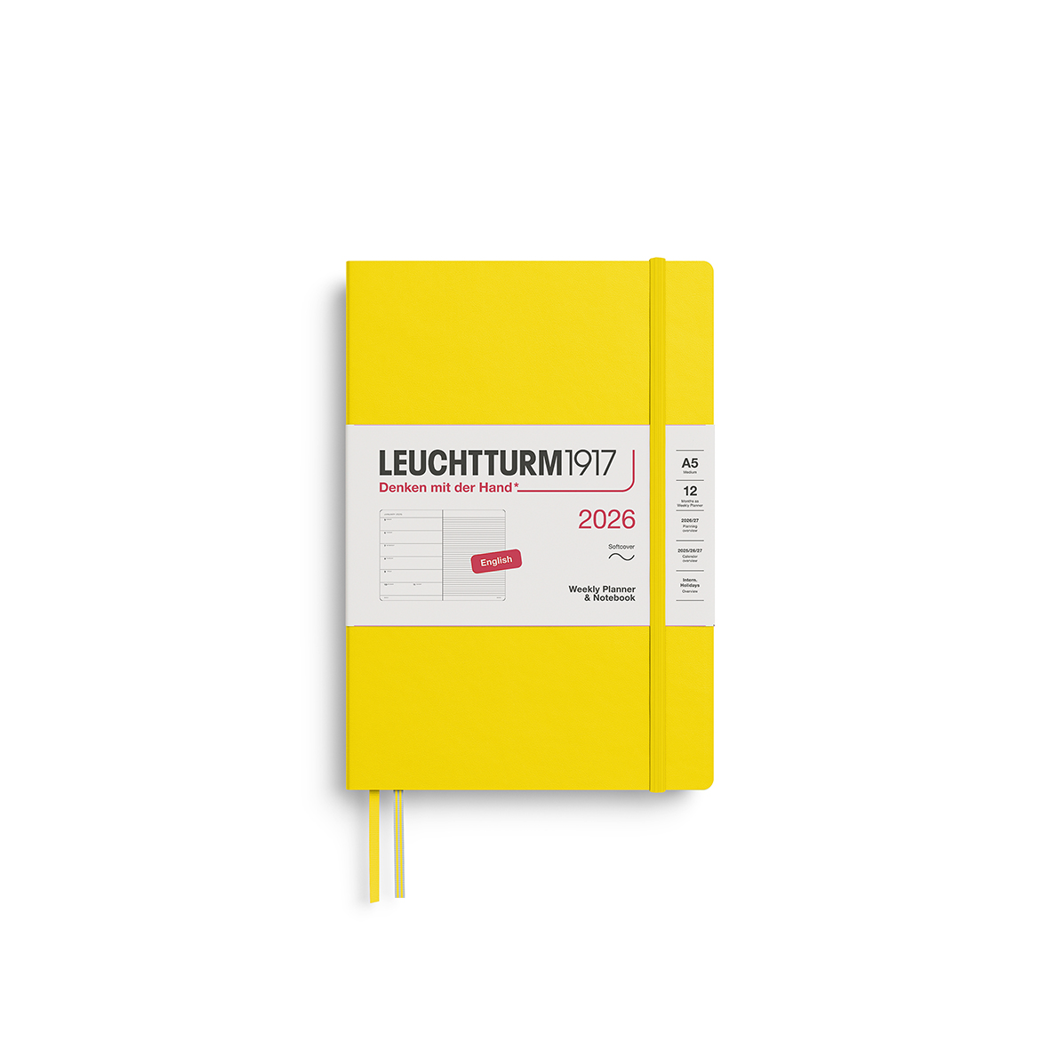 Leuchtturm1917 Weekly Planner & Notebook Softcover Medium A5 2026 Lemon - Pencraft the boutique