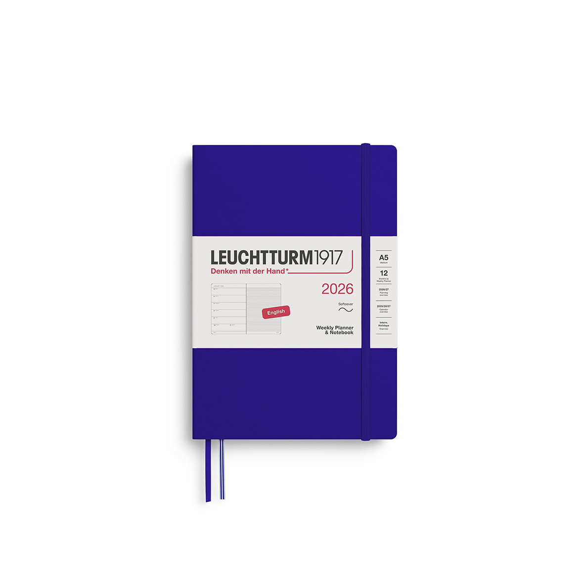 Leuchtturm1917 Weekly Planner & Notebook Softcover Medium A5 2026 Ink - Pencraft the boutique