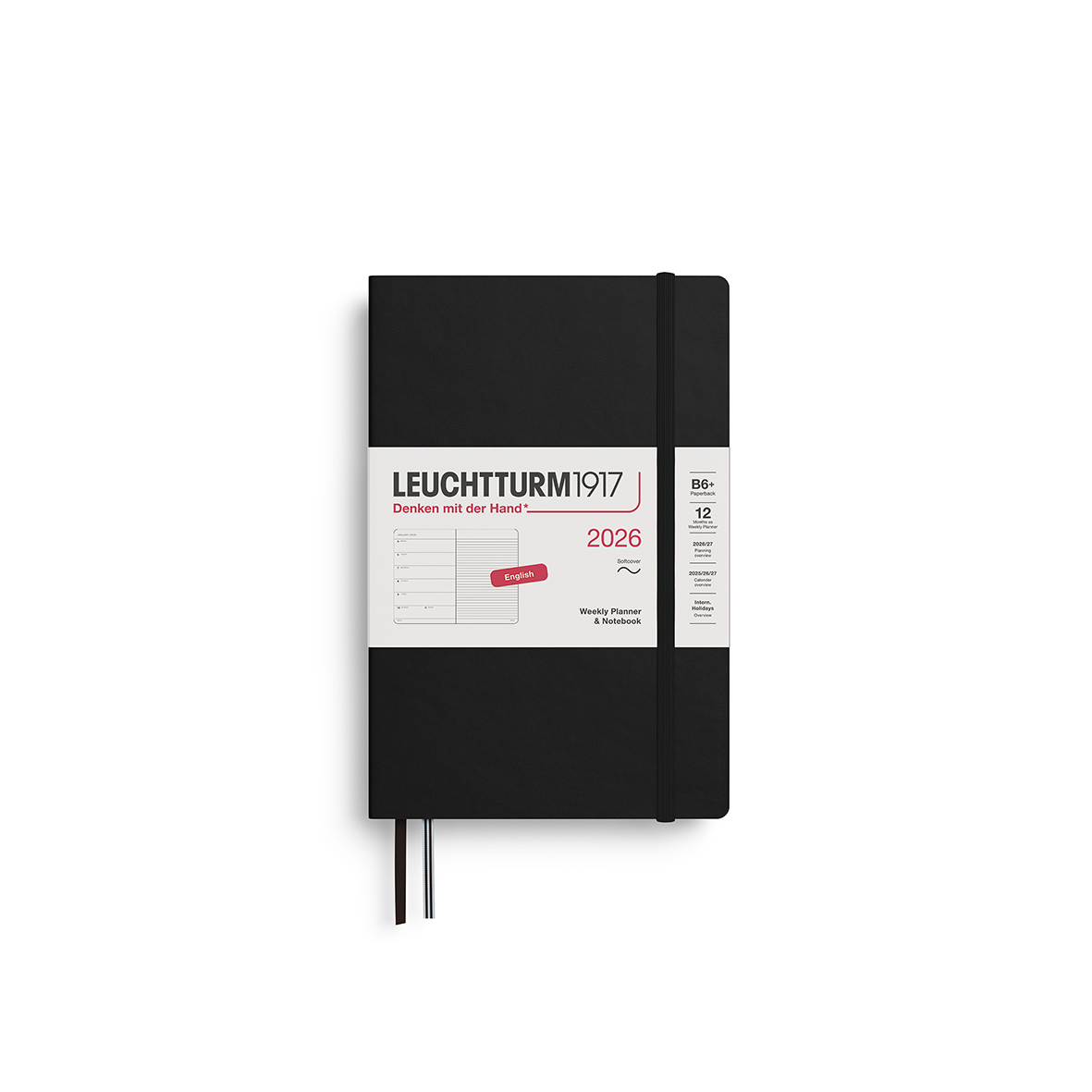 Leuchtturm1917 Weekly Planner & Notebook Softcover B6+ 2026 Black - Pencraft the boutique