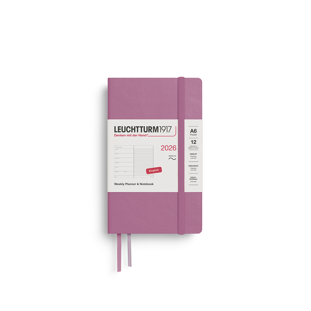Leuchtturm1917 Weekly Planner & Notebook 2026 Pocket A6 Softcover Dusty Rose - Pencraft the boutique