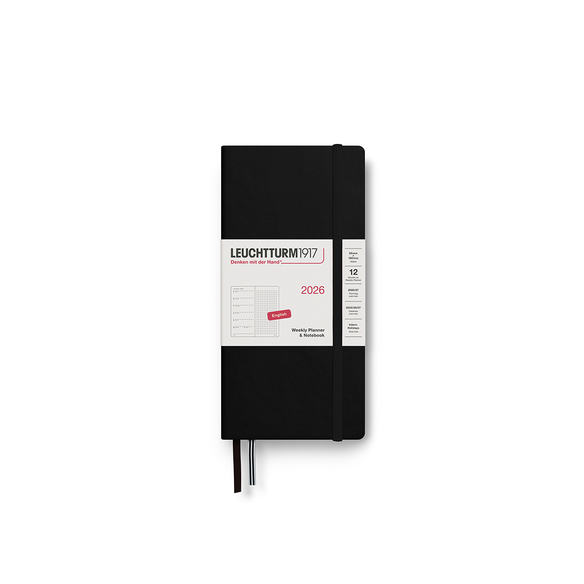 Leuchtturm1917 Weekly Planner & Notebook 2026 Wallet Hardcover Dotted Black - Pencraft the boutique