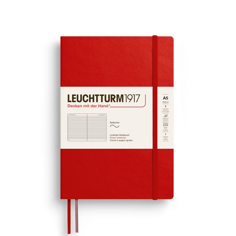 Leuchtturm1917 Notebook Softcover Medium (A5) Ruled Cherry