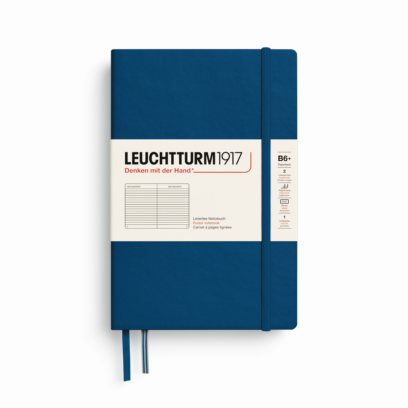 Leuchtturm1917 Notebook Hardcover (B6+) Ruled Indigo