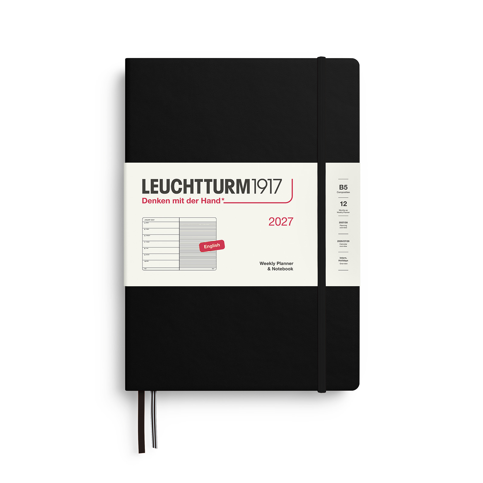 Leuchtturm1917 Weekly Planner & Notebook 2027 B5 Hardcover