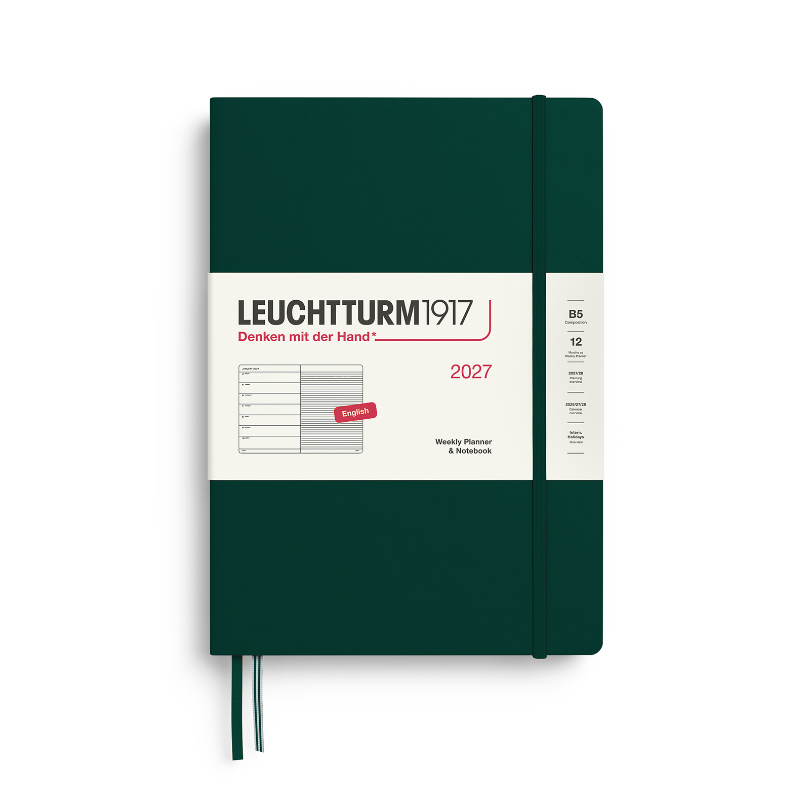 Leuchtturm1917 Weekly Planner & Notebook 2027 B5 Hardcover