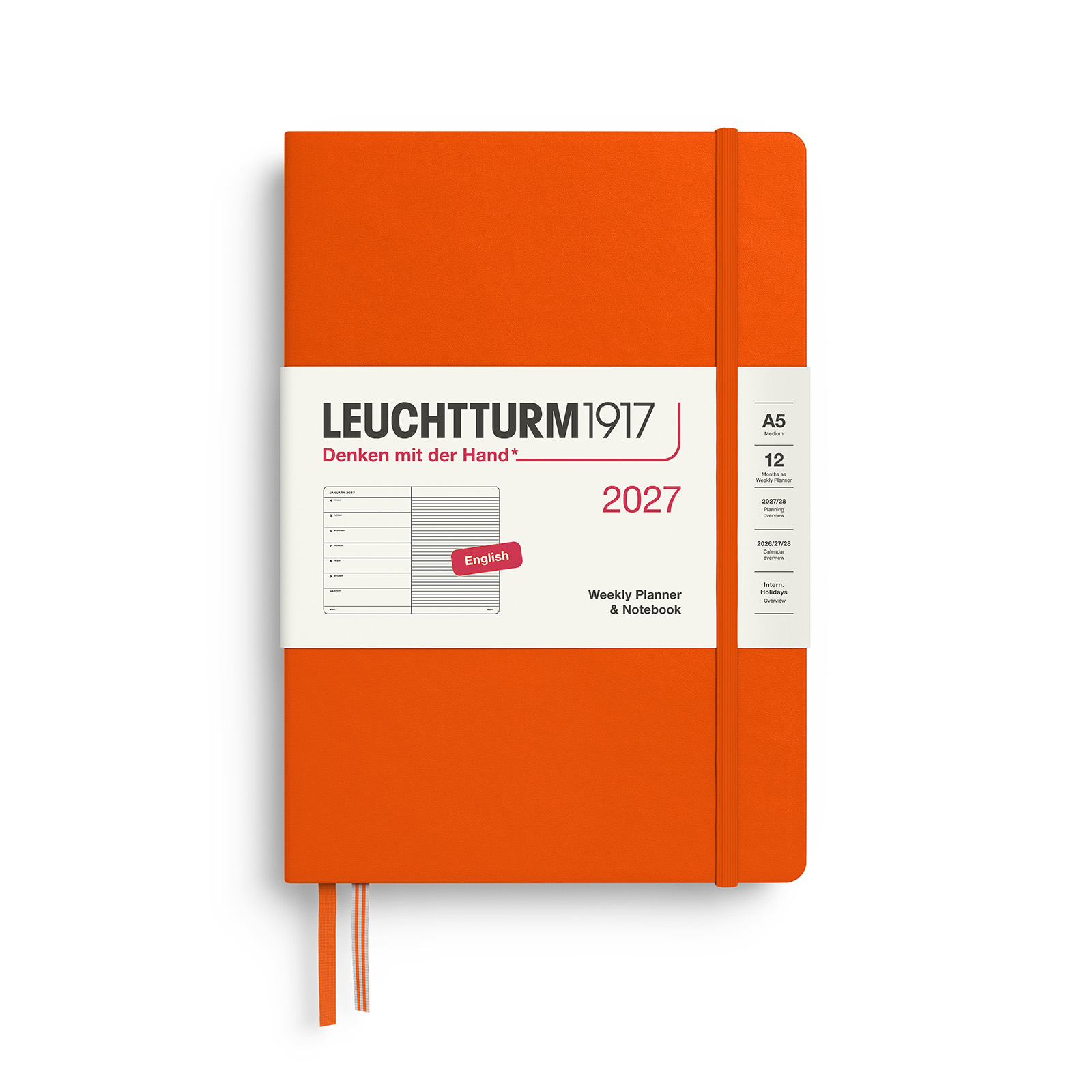 Leuchtturm1917 Weekly Planner & Notebook 2027 A5 Hardcover