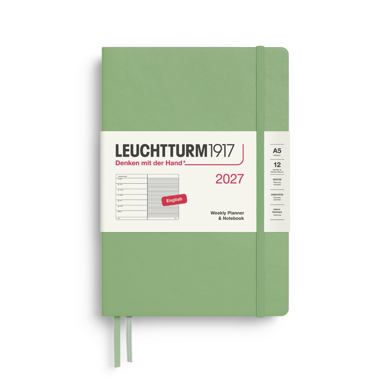 Leuchtturm1917 Weekly Planner & Notebook 2027 A5 Hardcover