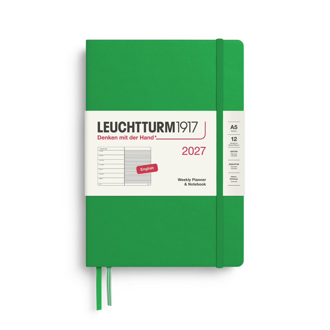 Leuchtturm1917 Weekly Planner & Notebook 2027 A5 Hardcover