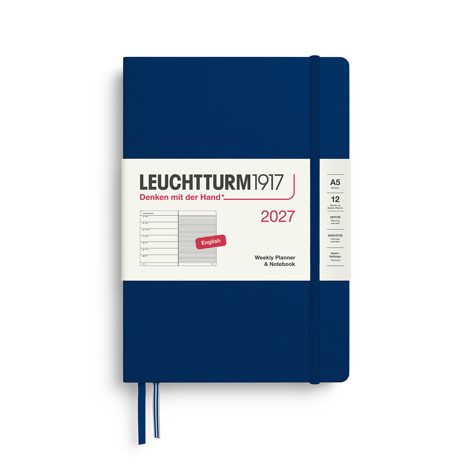 Leuchtturm1917 Weekly Planner & Notebook 2027 A5 Hardcover