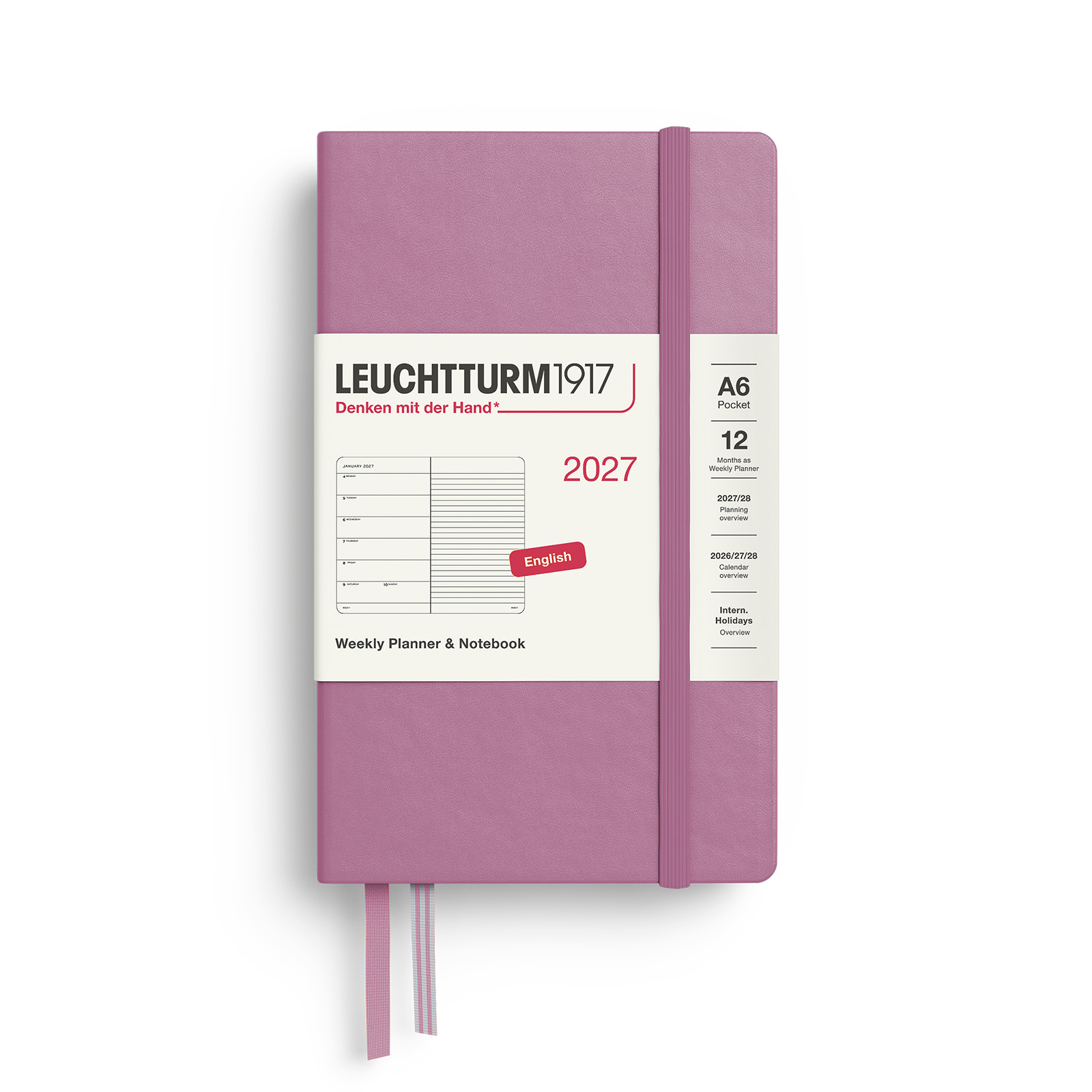 Leuchtturm1917 Weekly Planner & Notebook 2027 Pocket A6 Hardcover