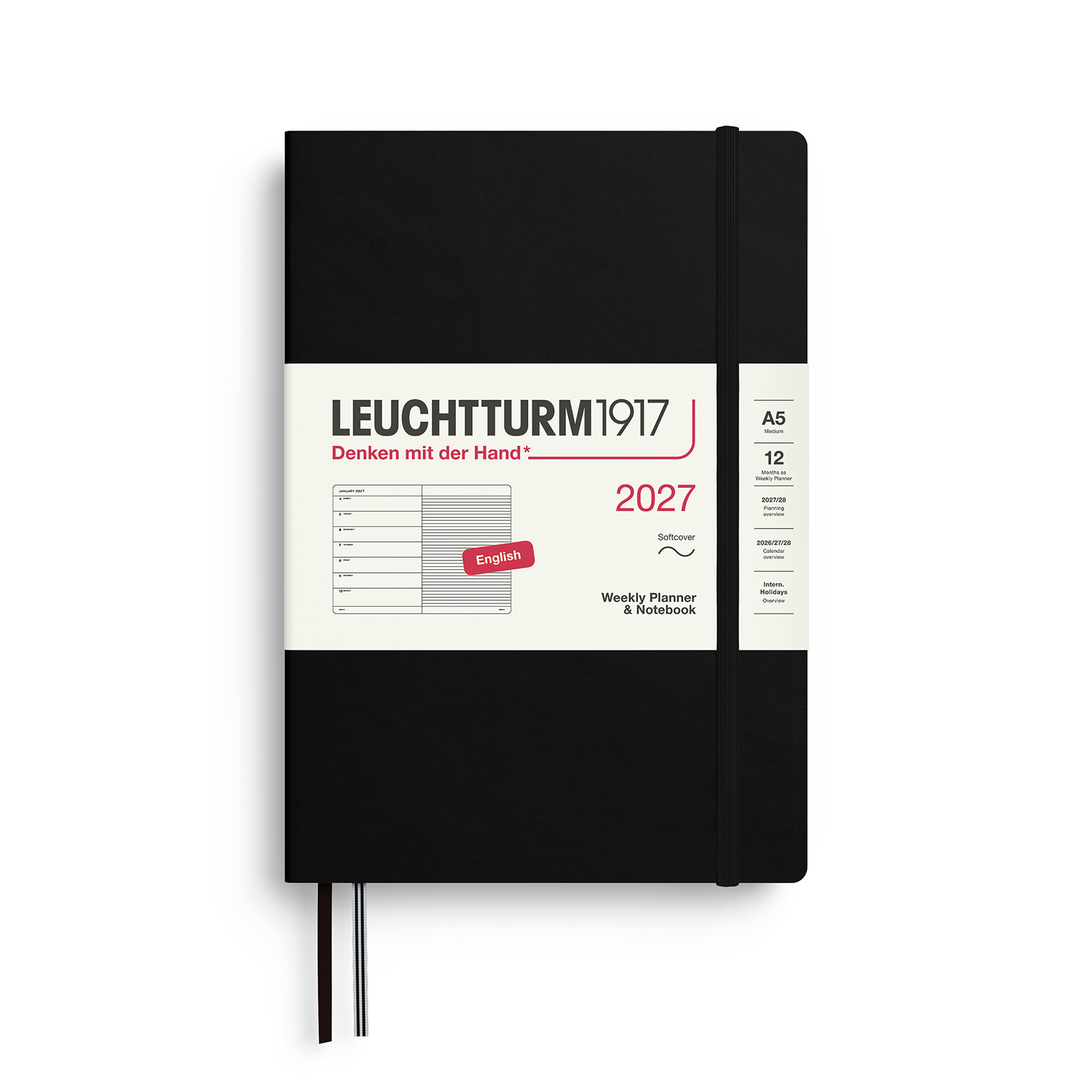 Leuchtturm1917 Weekly Planner & Notebook 2027 A5 Softcover