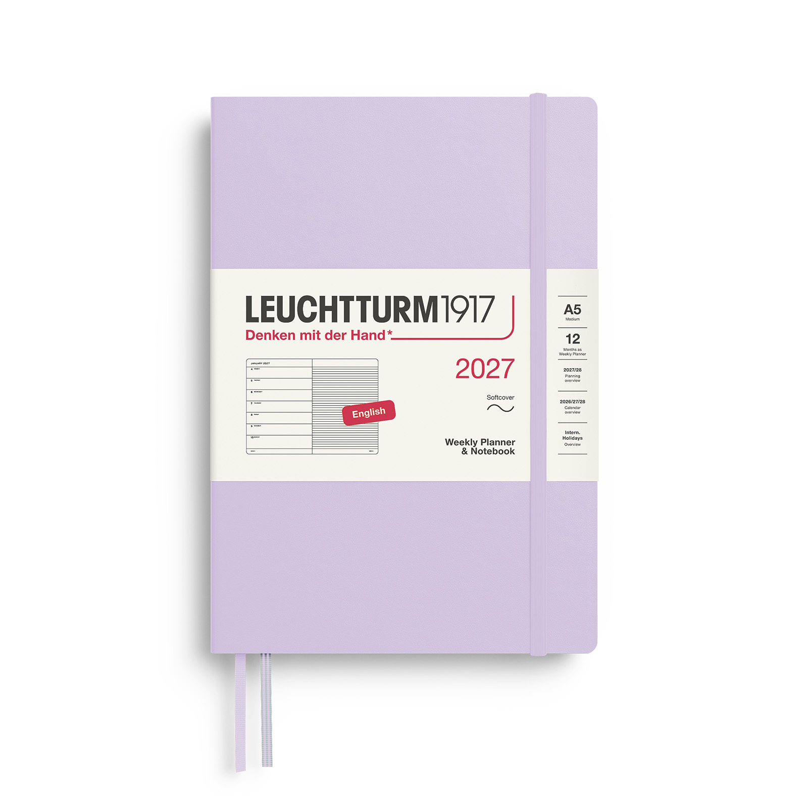 Leuchtturm1917 Weekly Planner & Notebook 2027 A5 Softcover