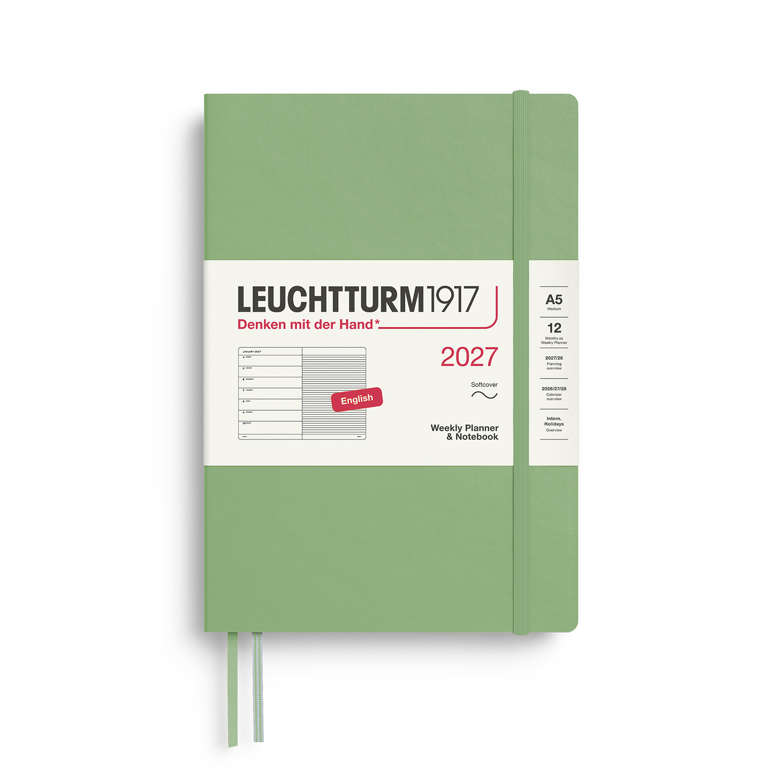 Leuchtturm1917 Weekly Planner & Notebook 2027 A5 Softcover