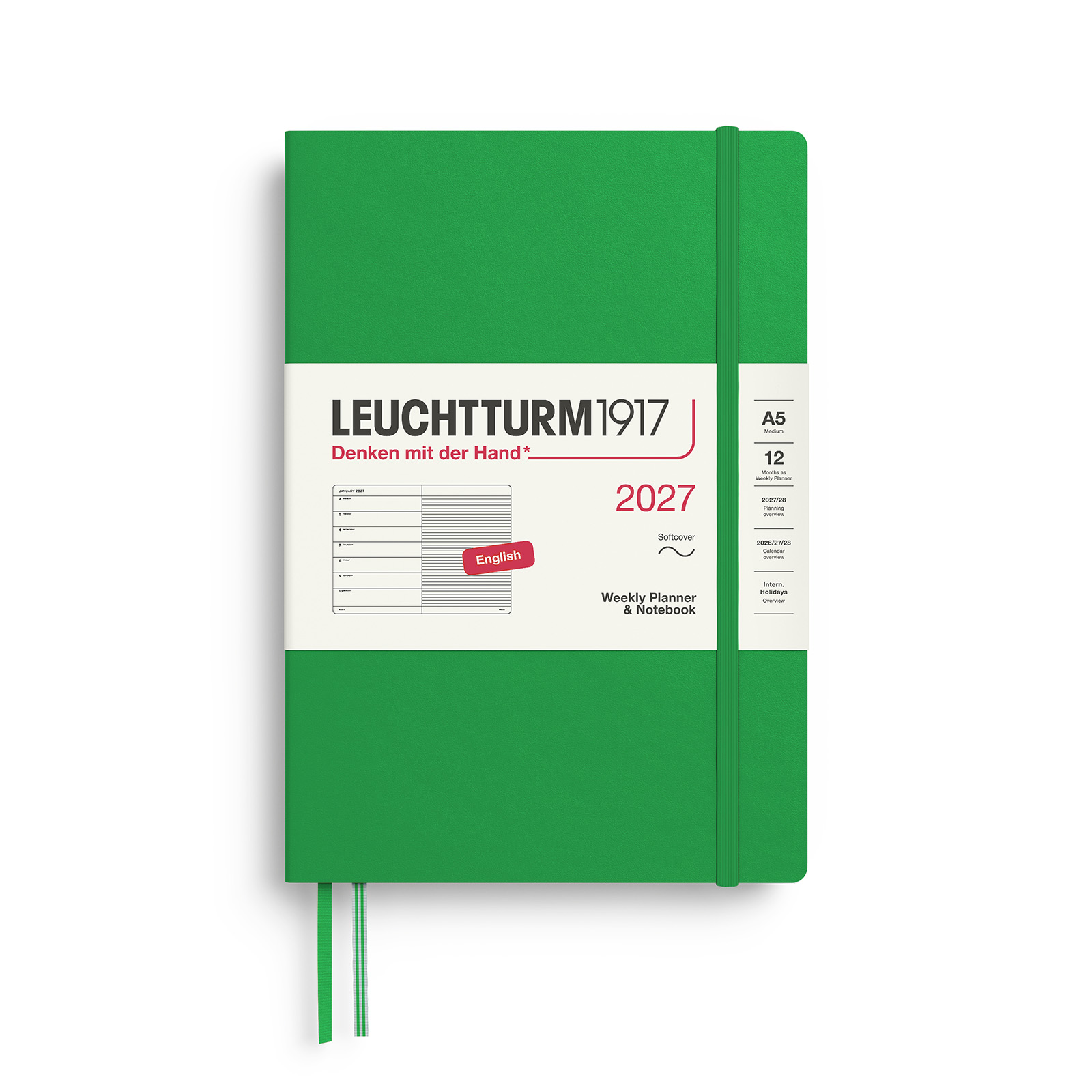 Leuchtturm1917 Weekly Planner & Notebook 2027 A5 Softcover