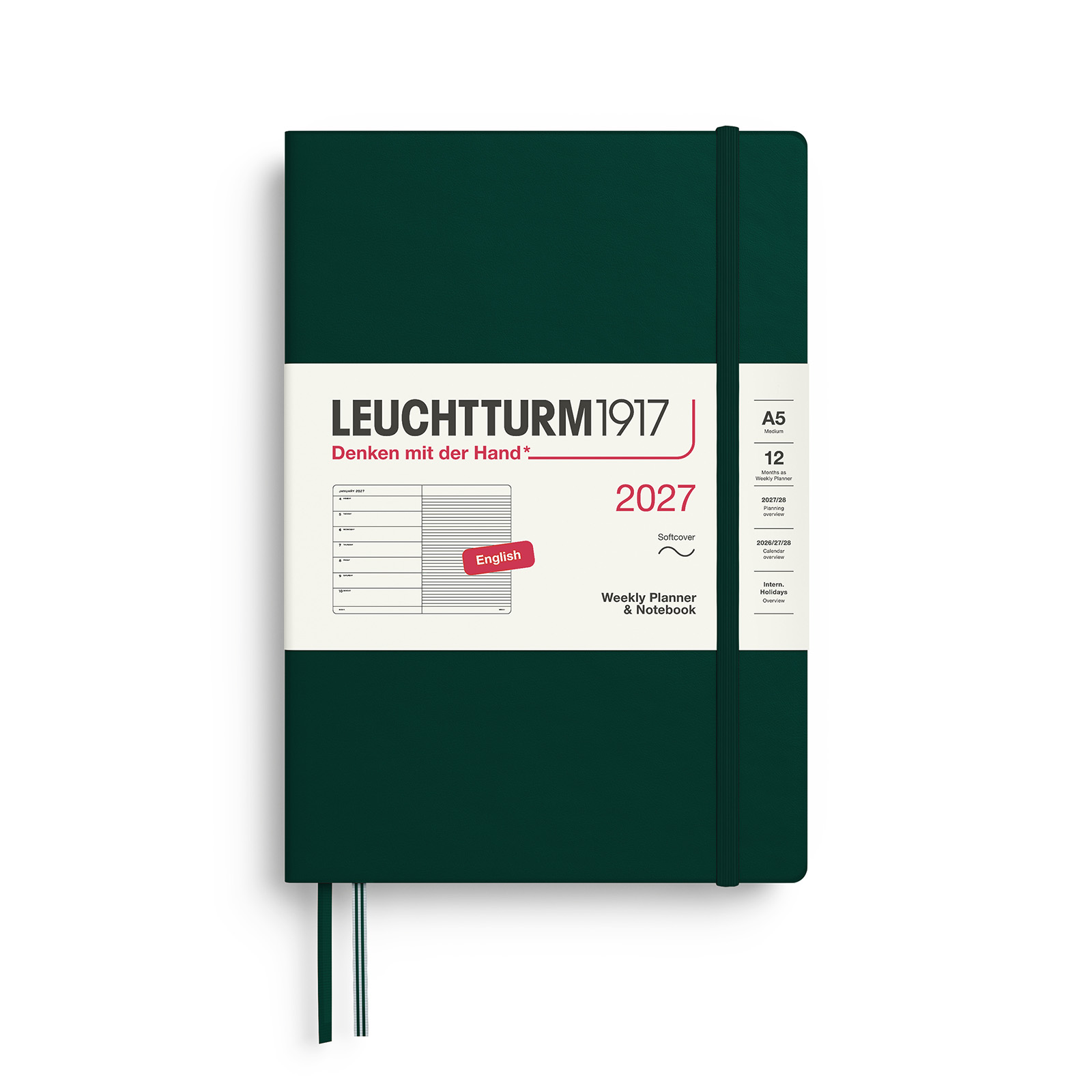 Leuchtturm1917 Weekly Planner & Notebook 2027 A5 Softcover