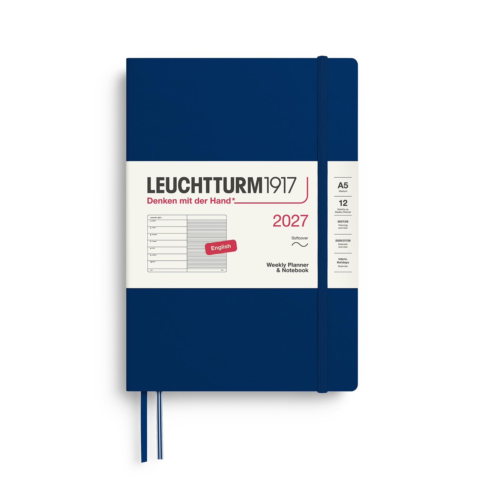 Leuchtturm1917 Weekly Planner & Notebook 2027 A5 Softcover