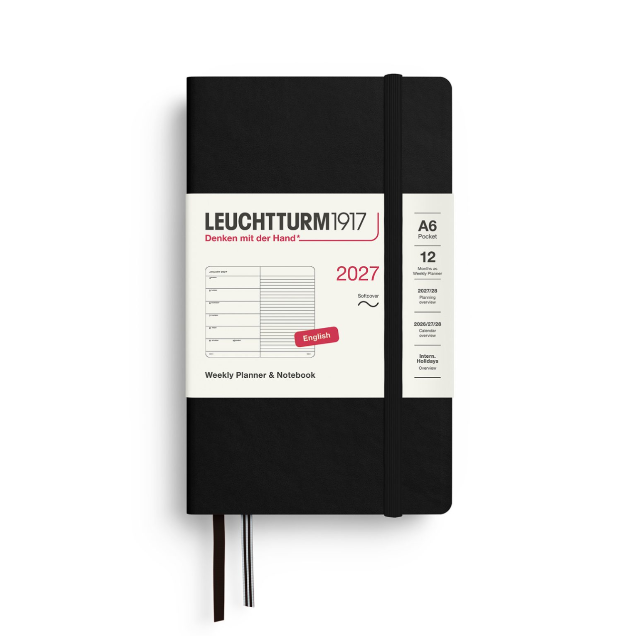 Leuchtturm1917 Weekly Planner & Notebook 2027 Pocket A6 Softcover