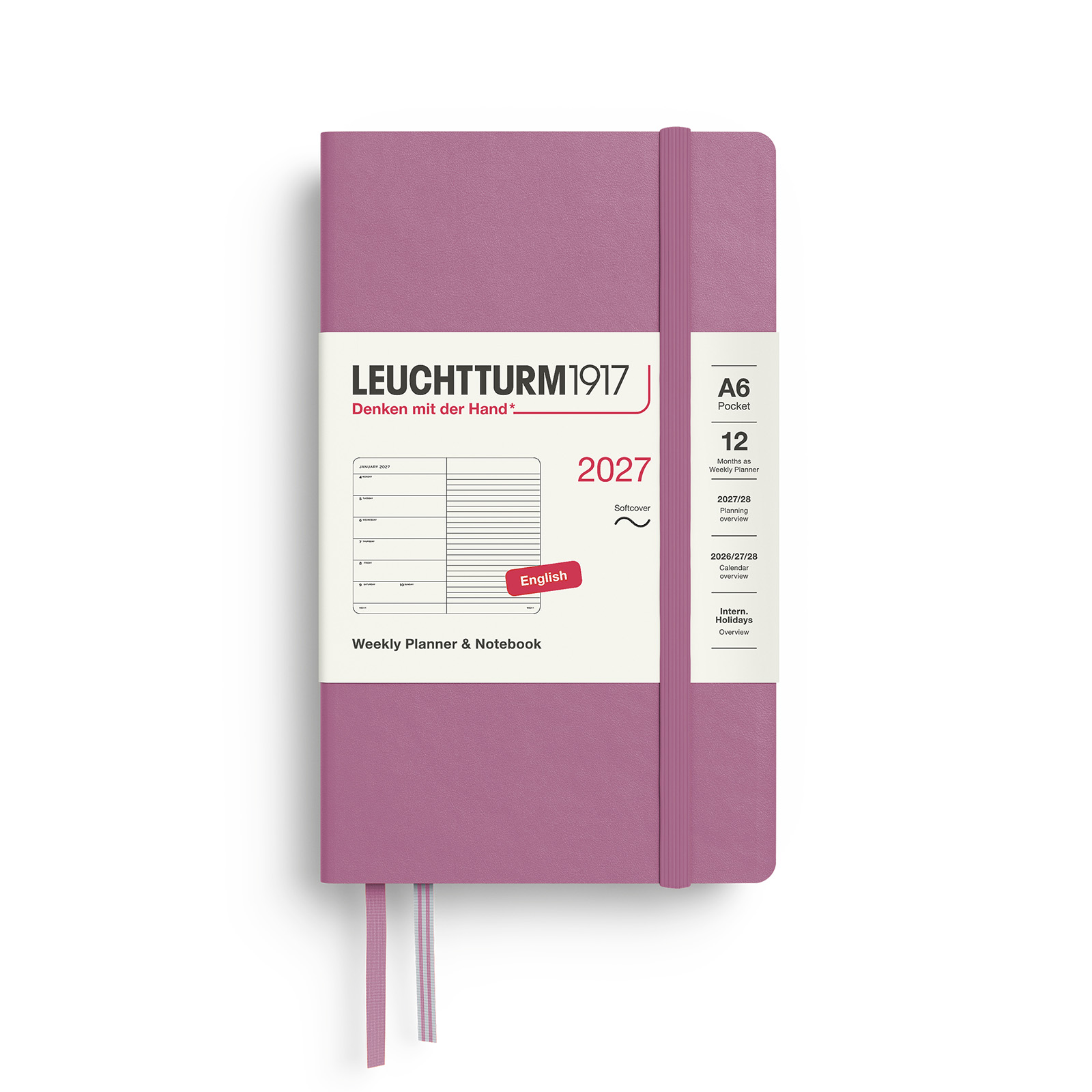 Leuchtturm1917 Weekly Planner & Notebook 2027 Pocket A6 Softcover