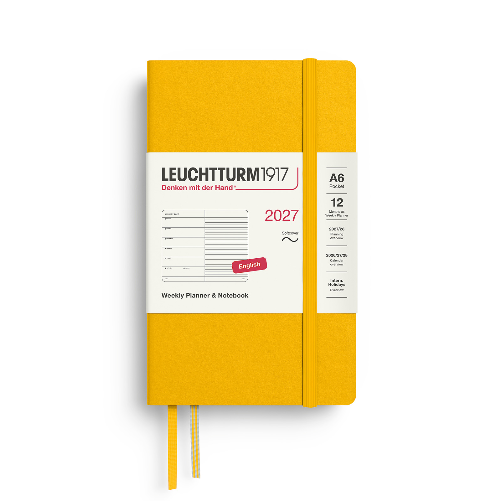 Leuchtturm1917 Weekly Planner & Notebook 2027 Pocket A6 Softcover