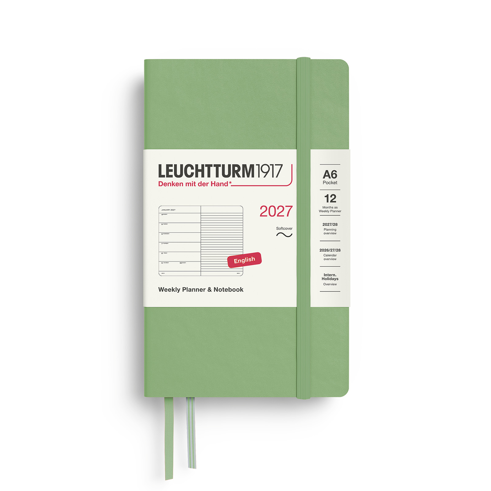 Leuchtturm1917 Weekly Planner & Notebook 2027 Pocket A6 Softcover
