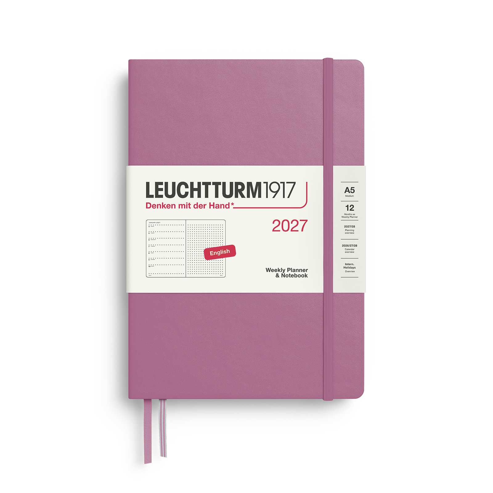Leuchtturm1917 Weekly Planner & Notebook 2027 A5 Dotted Hardcover