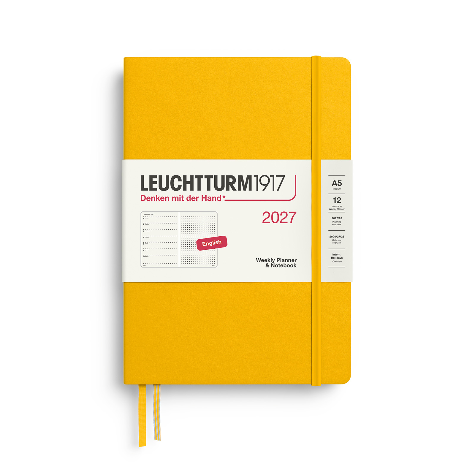 Leuchtturm1917 Weekly Planner & Notebook 2027 A5 Dotted Hardcover