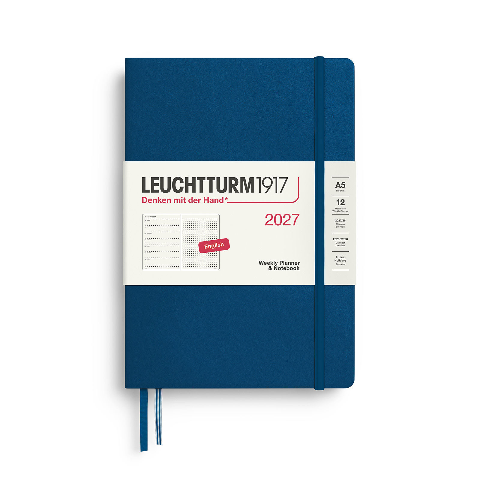 Leuchtturm1917 Weekly Planner & Notebook 2027 A5 Dotted Hardcover