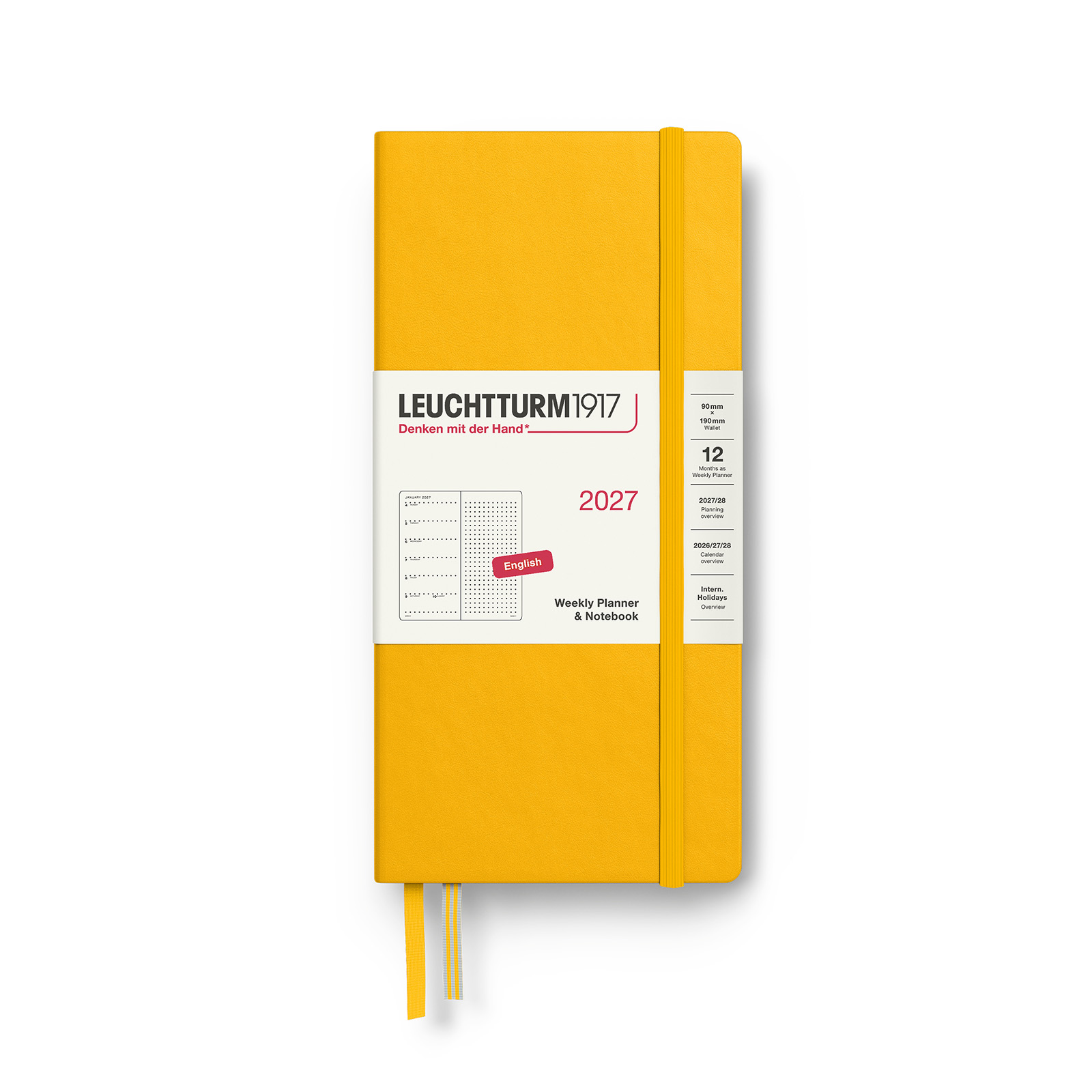 Leuchtturm1917 Weekly Planner & Notebook 2027 Wallet Dotted Hardcover