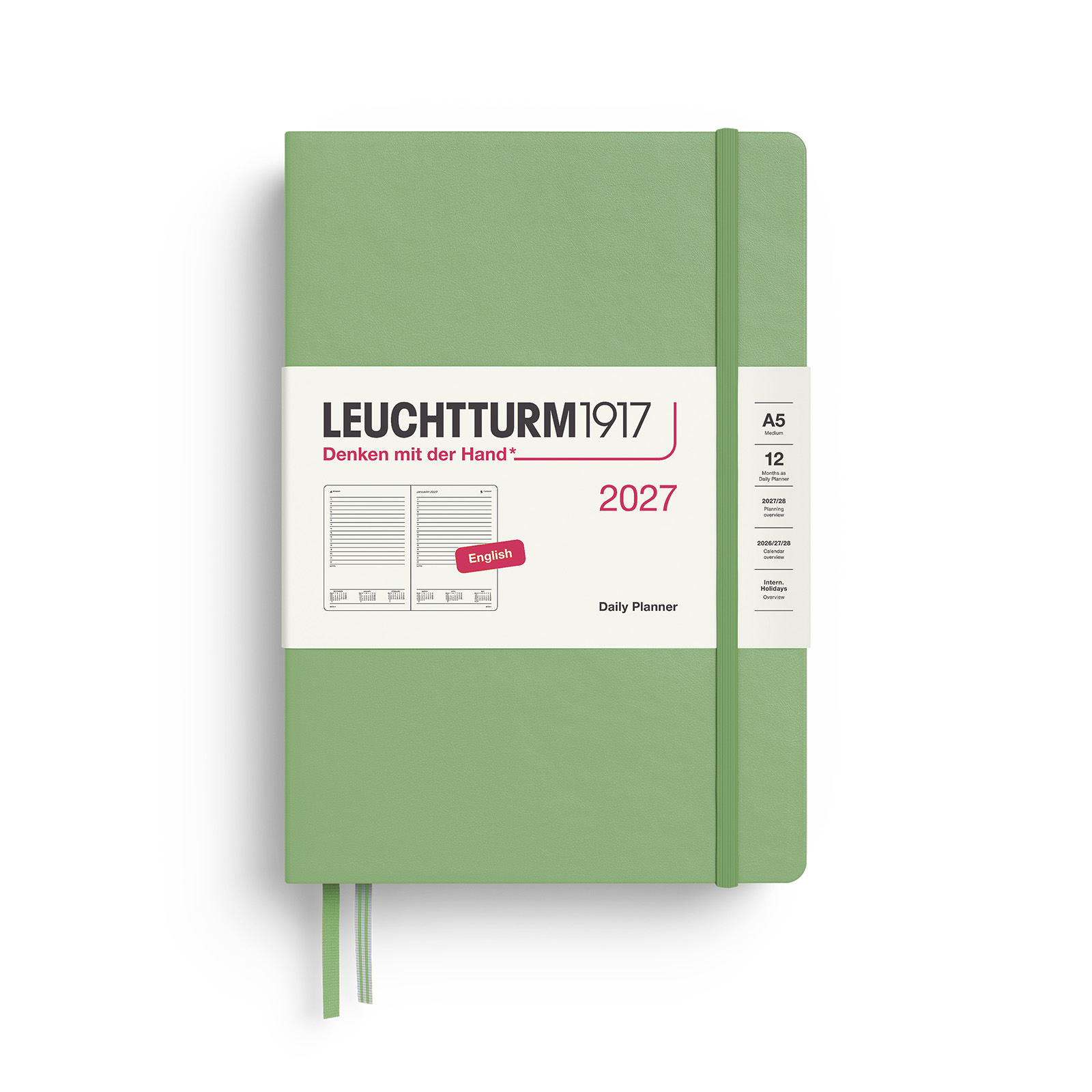 Leuchtturm1917 Daily Planner 2027 A5 Hardcover