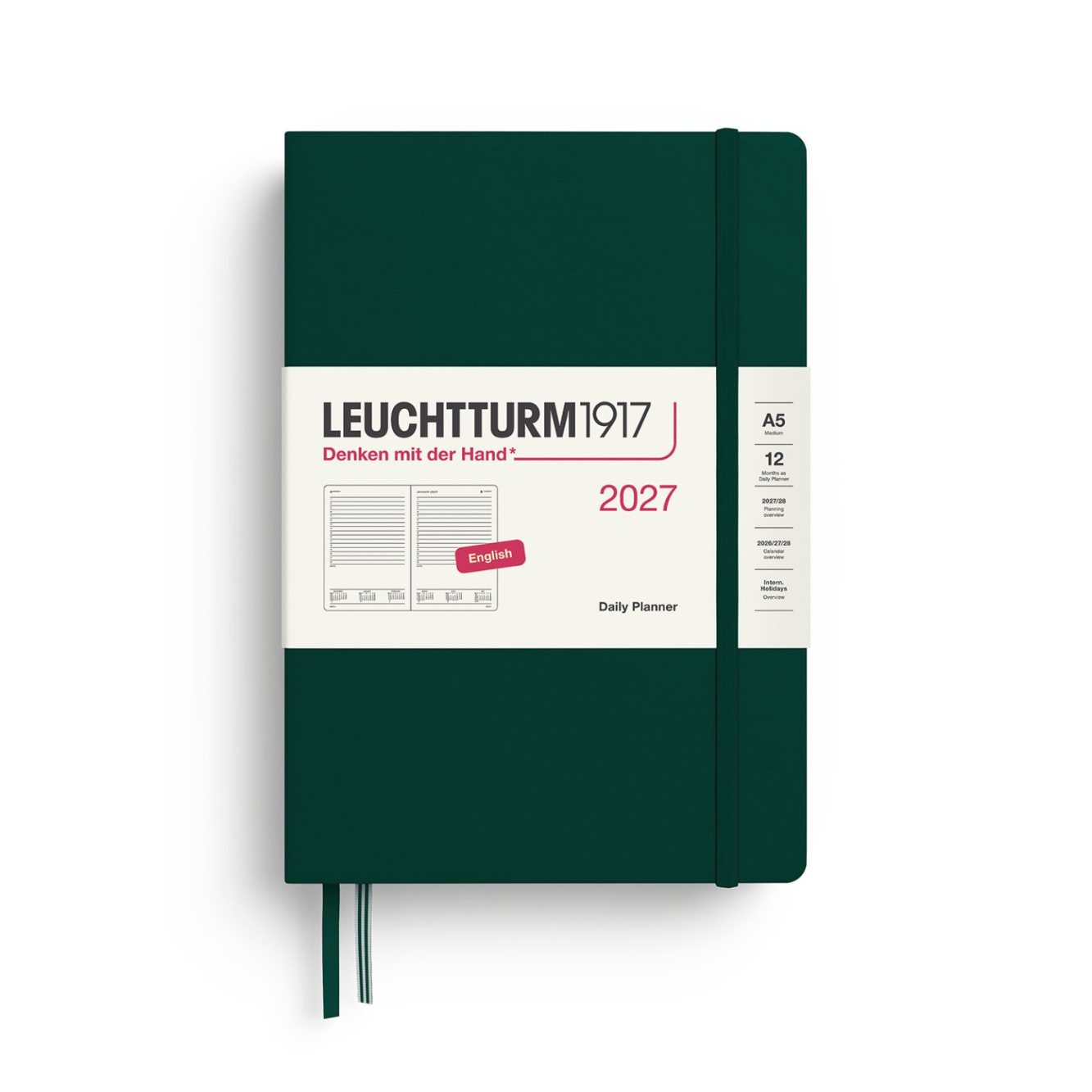 Leuchtturm1917 Daily Planner 2027 A5 Hardcover