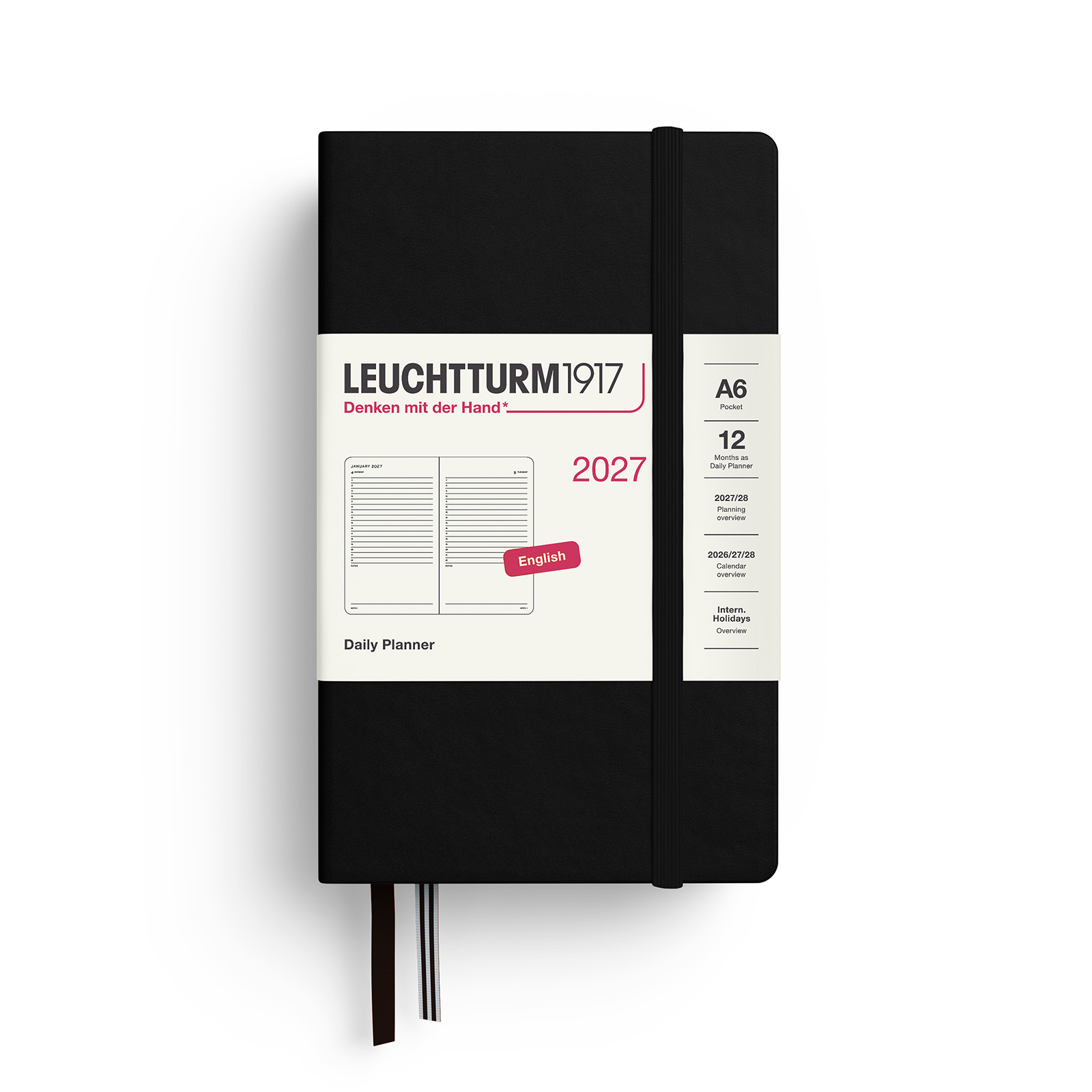 Leuchtturm1917 Daily Planner 2027 Pocket A6 Hardcover