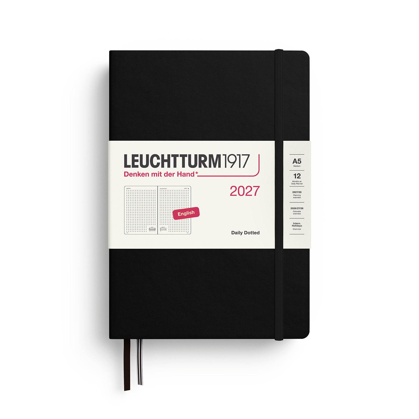 Leuchtturm1917 Daily Planner 2027 A5 Dotted Hardcover