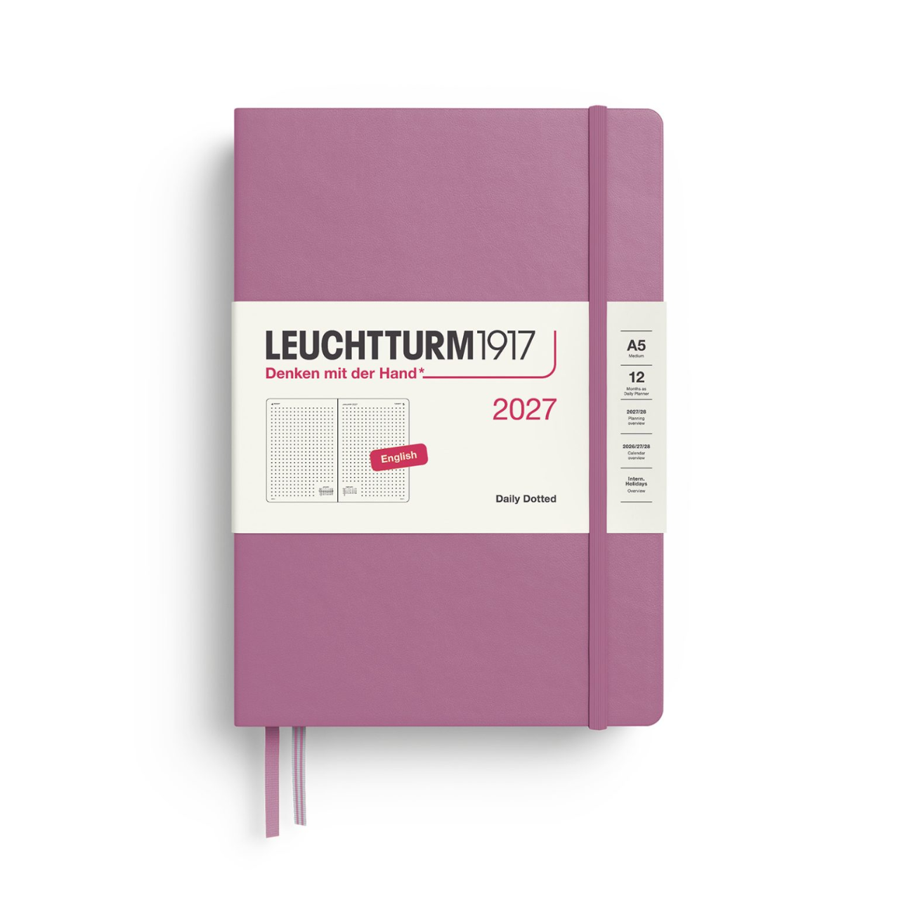 Leuchtturm1917 Daily Planner 2027 A5 Dotted Hardcover