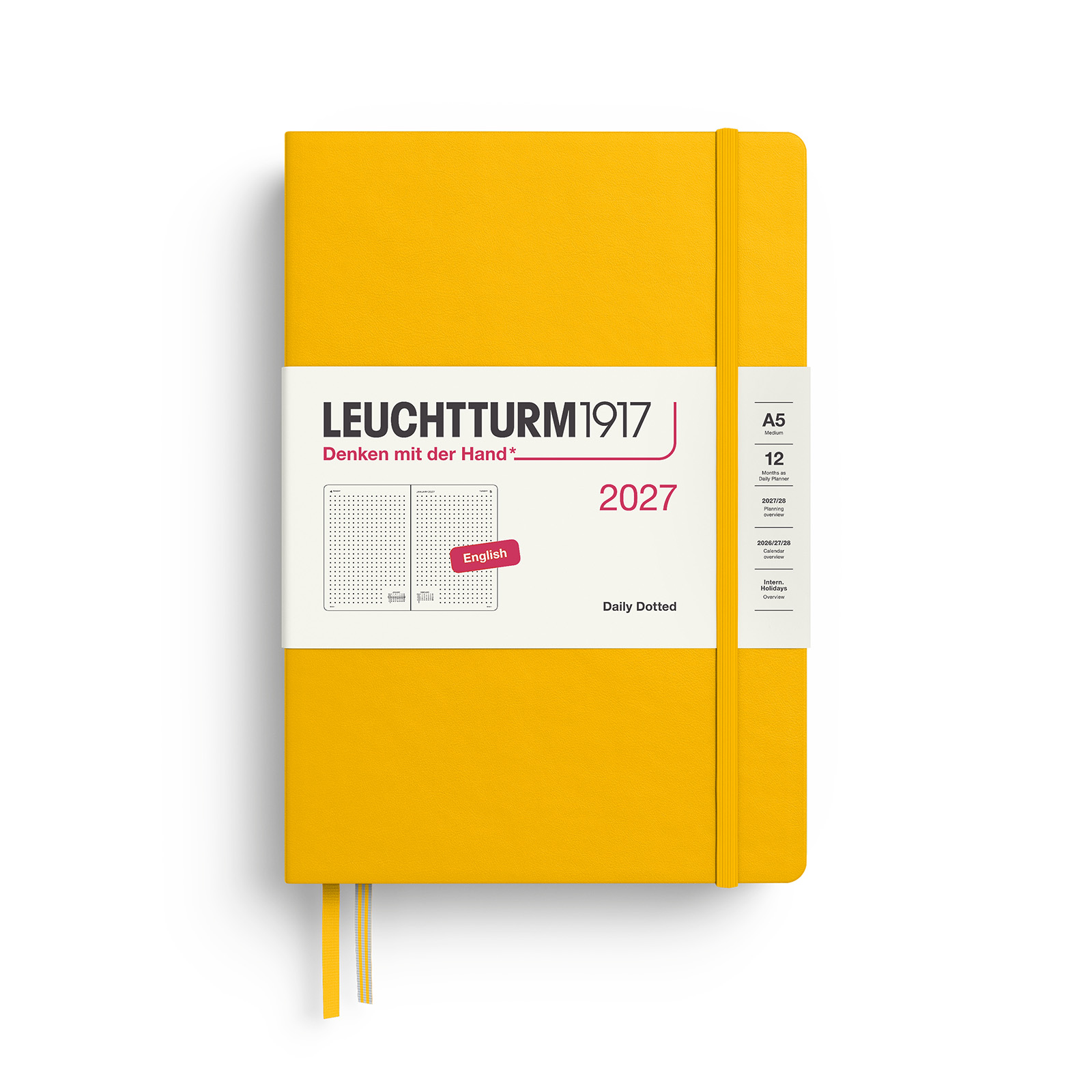 Leuchtturm1917 Daily Planner 2027 A5 Dotted Hardcover