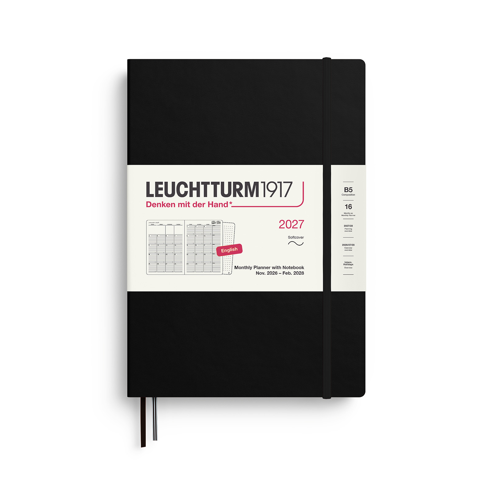 Leuchtturm1917 Monthly Planner & Notebook 2027 B5 Softcover