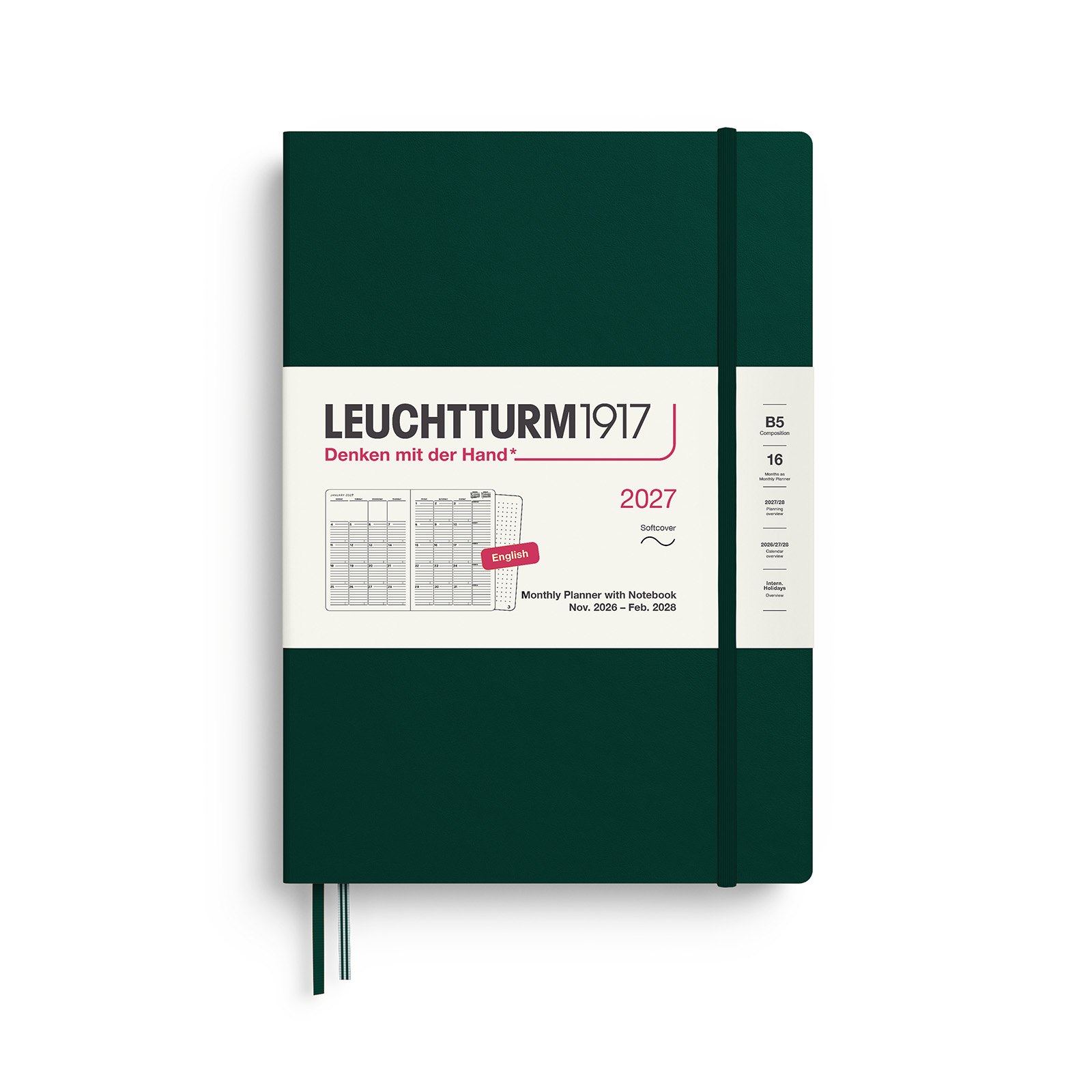 Leuchtturm1917 Monthly Planner & Notebook 2027 B5 Softcover