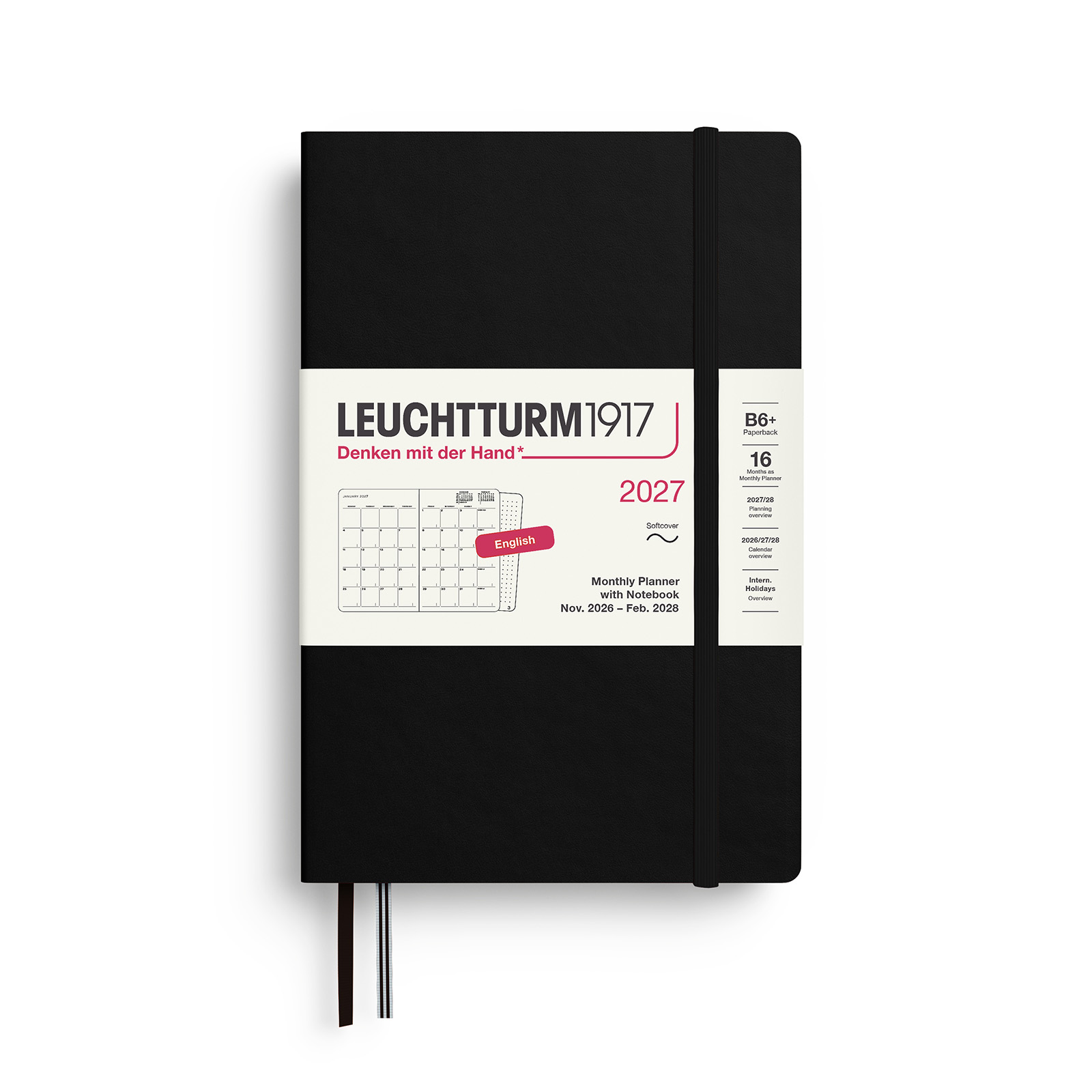 Leuchtturm1917 Monthly Planner & Notebook 2027 B6+ Softcover