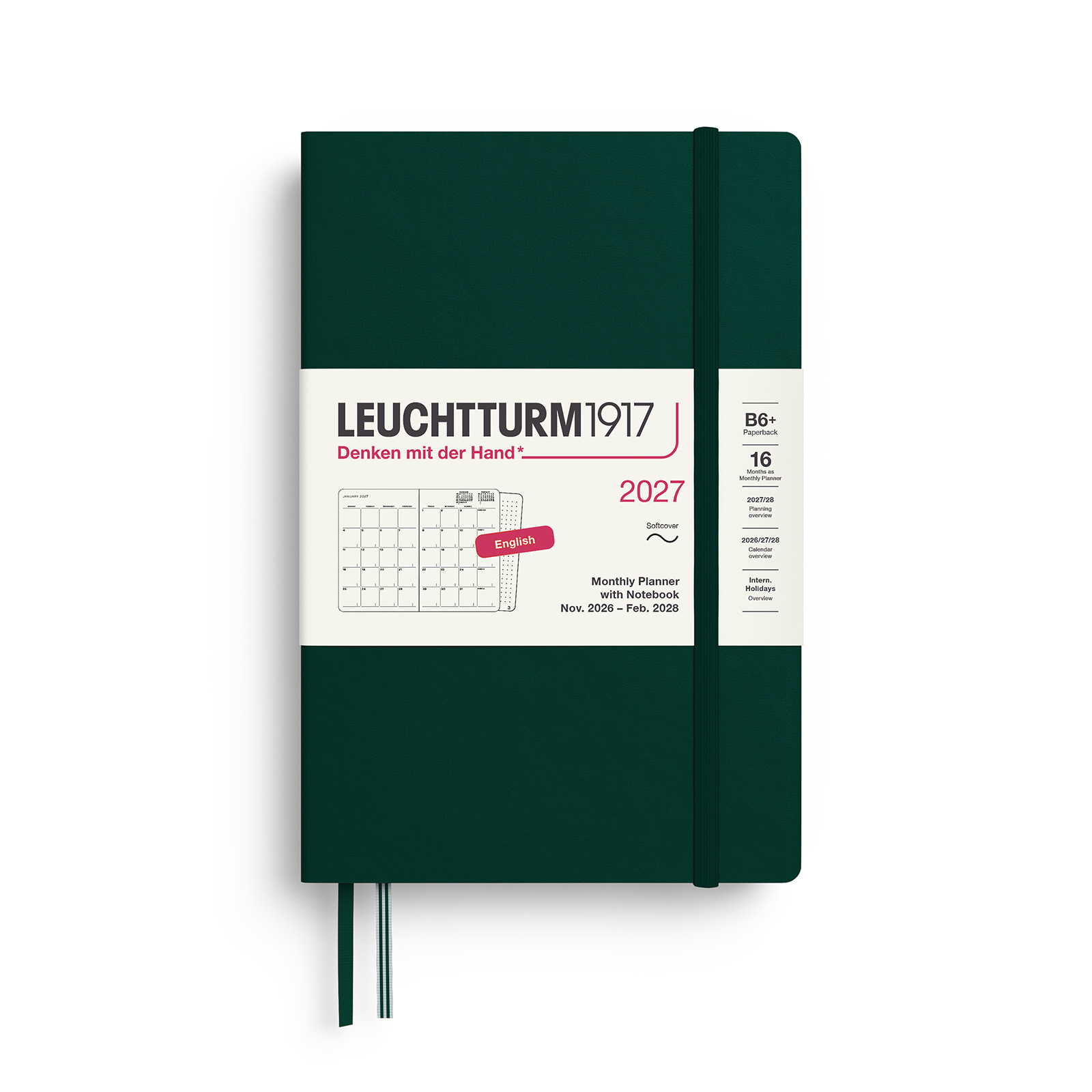 Leuchtturm1917 Monthly Planner & Notebook 2027 B6+ Softcover