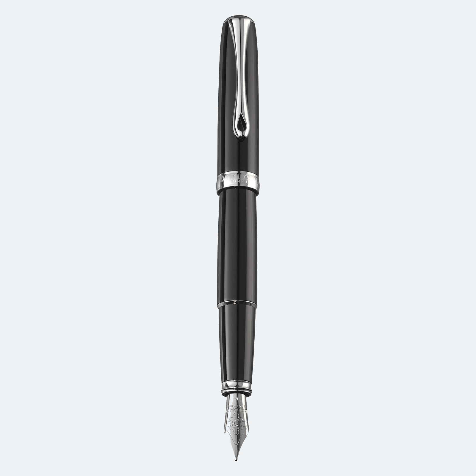 Diplomat Excellence A2 Black Chrome Trim Fountain Pen - Pencraft the boutique