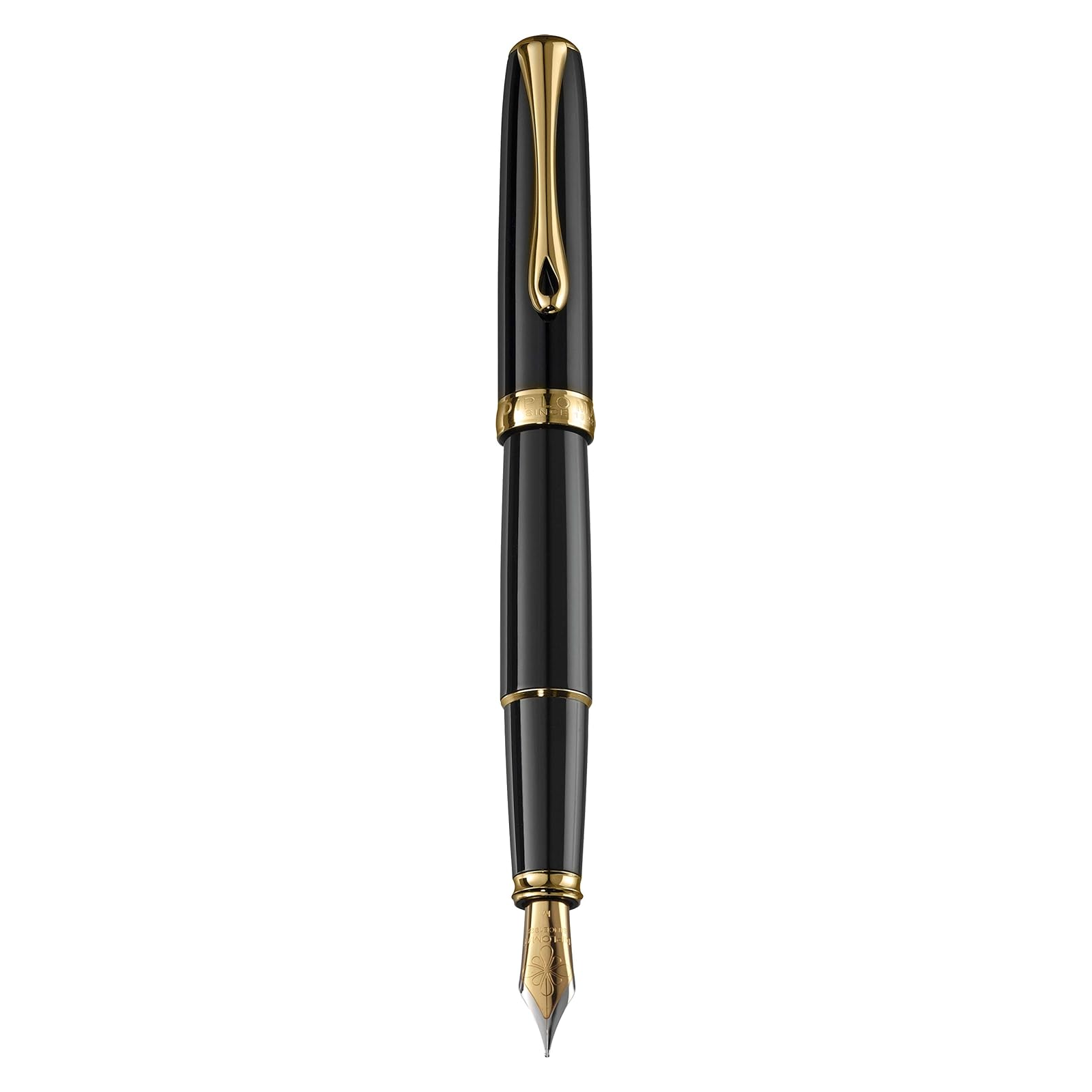 Diplomat Excellence A2 Black Gold Trim Fountain Pen - Pencraft the boutique