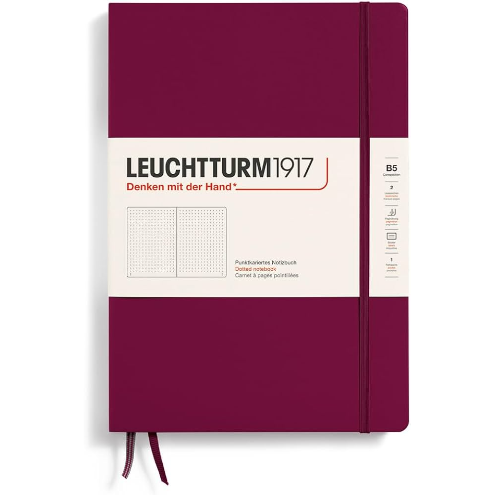 Leuchtturm1917 Notebook Composition (B5) Hardcover Dotted Port Red